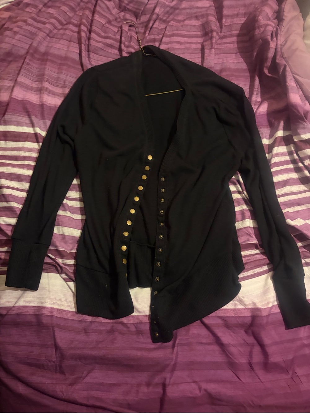 Black Cardigan with Snap Closure